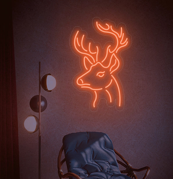 Enseigne Néon LED Renne de noel