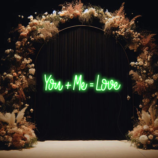 Enseigne Néon LED “you + me = love"