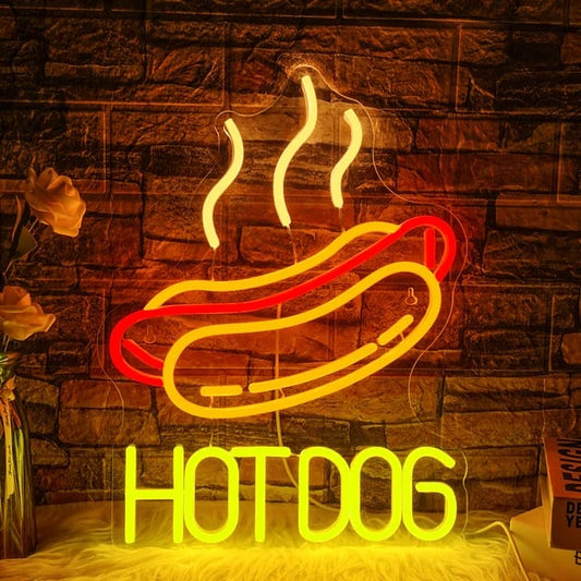 Enseigne Néon LED "HOT DOGS"