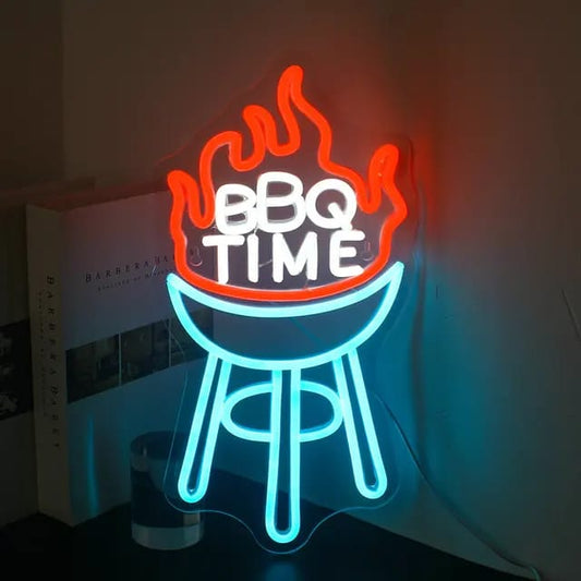 Enseigne Néon LED BBQ Time