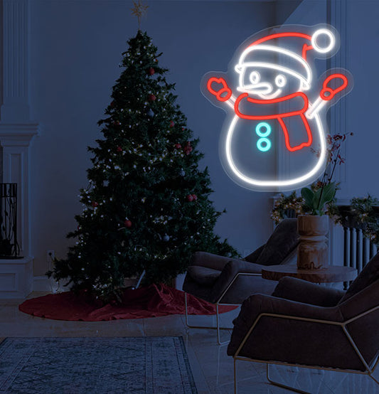 Enseigne Néon LED Bonhomme de neige
