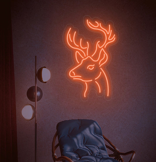 Enseigne Néon LED Renne de noel