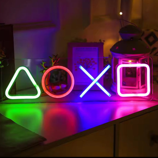 Enseigne Néon LED "Touches manette playstation"