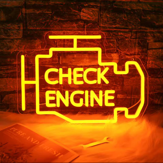 Enseigne Néon LED "Check Engine"