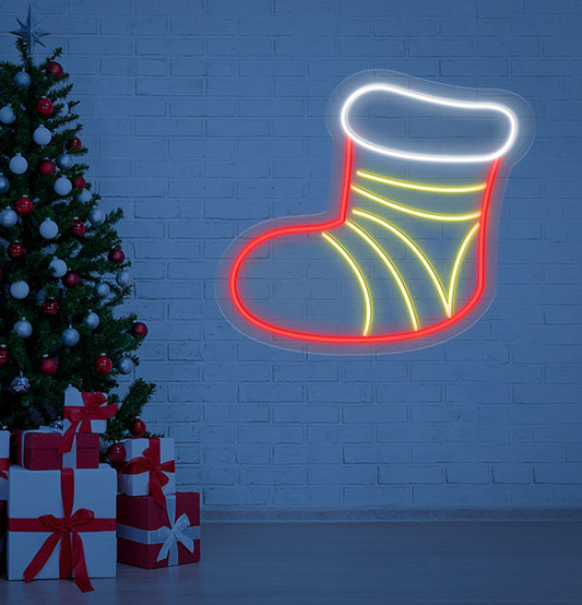 Enseigne Néon LED Chausson de noel